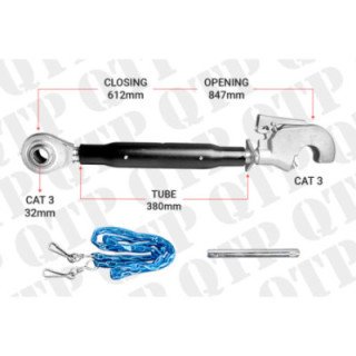 QTP | Top Link Cat 3 3 Ball Hook 380mm Heavy Duty | BH33380 | AL167751